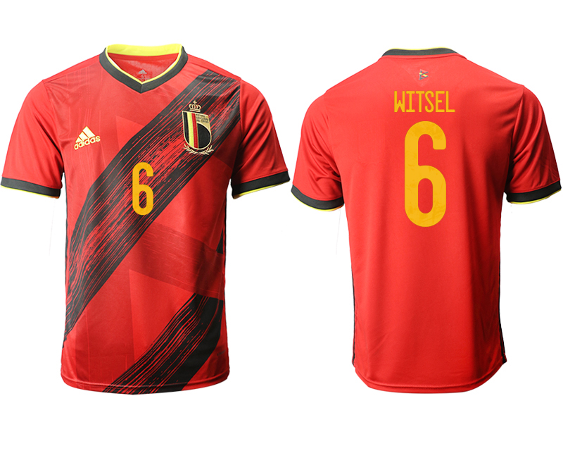 Men 2021 European Cup Belgium home aaa version red #6 Soccer Jersey->belgium jersey->Soccer Country Jersey